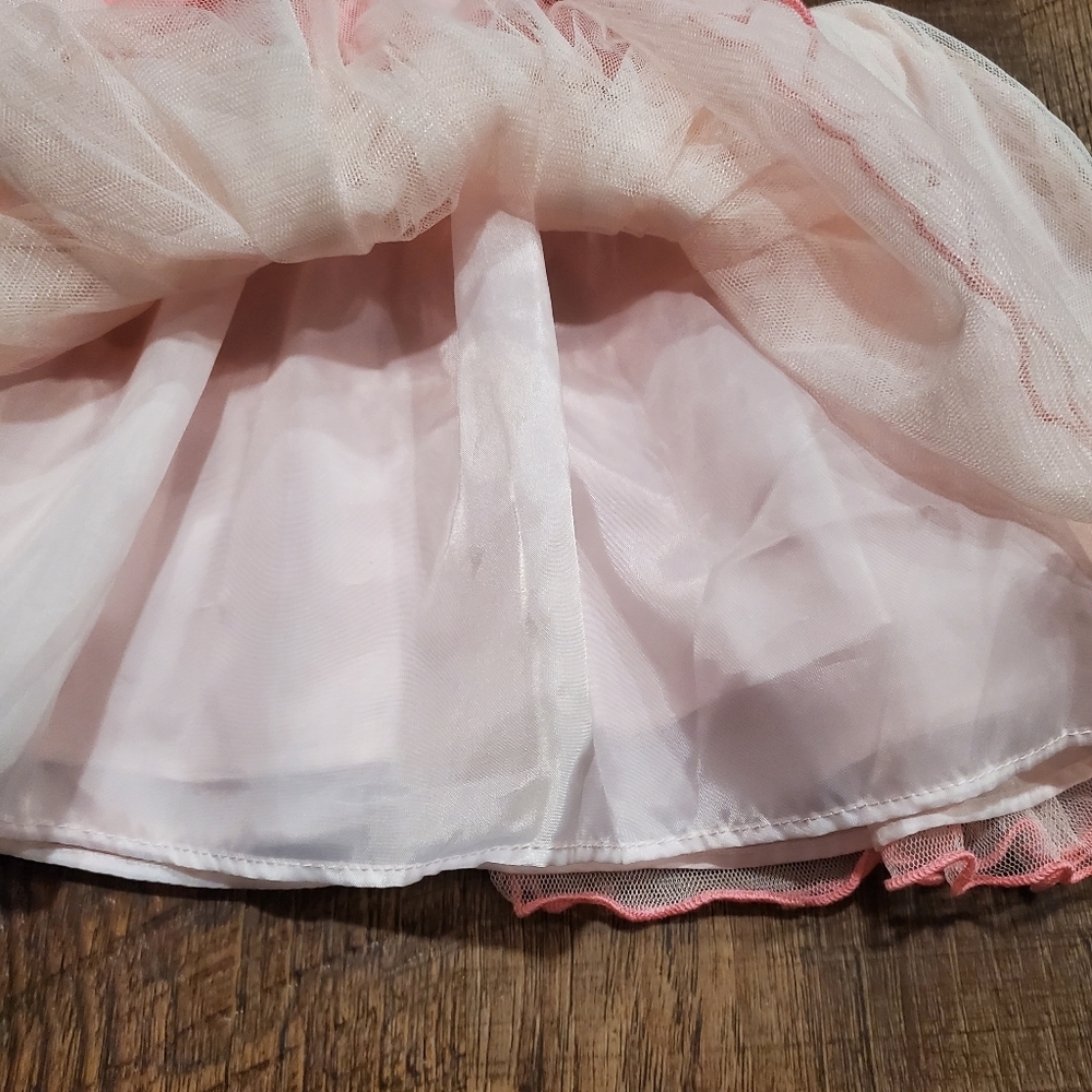 Bonnie Baby Girl Fancy Dress Pastel Pink Tulle Rainbow Floral Lace Rose Formal - Picture 5 of 9